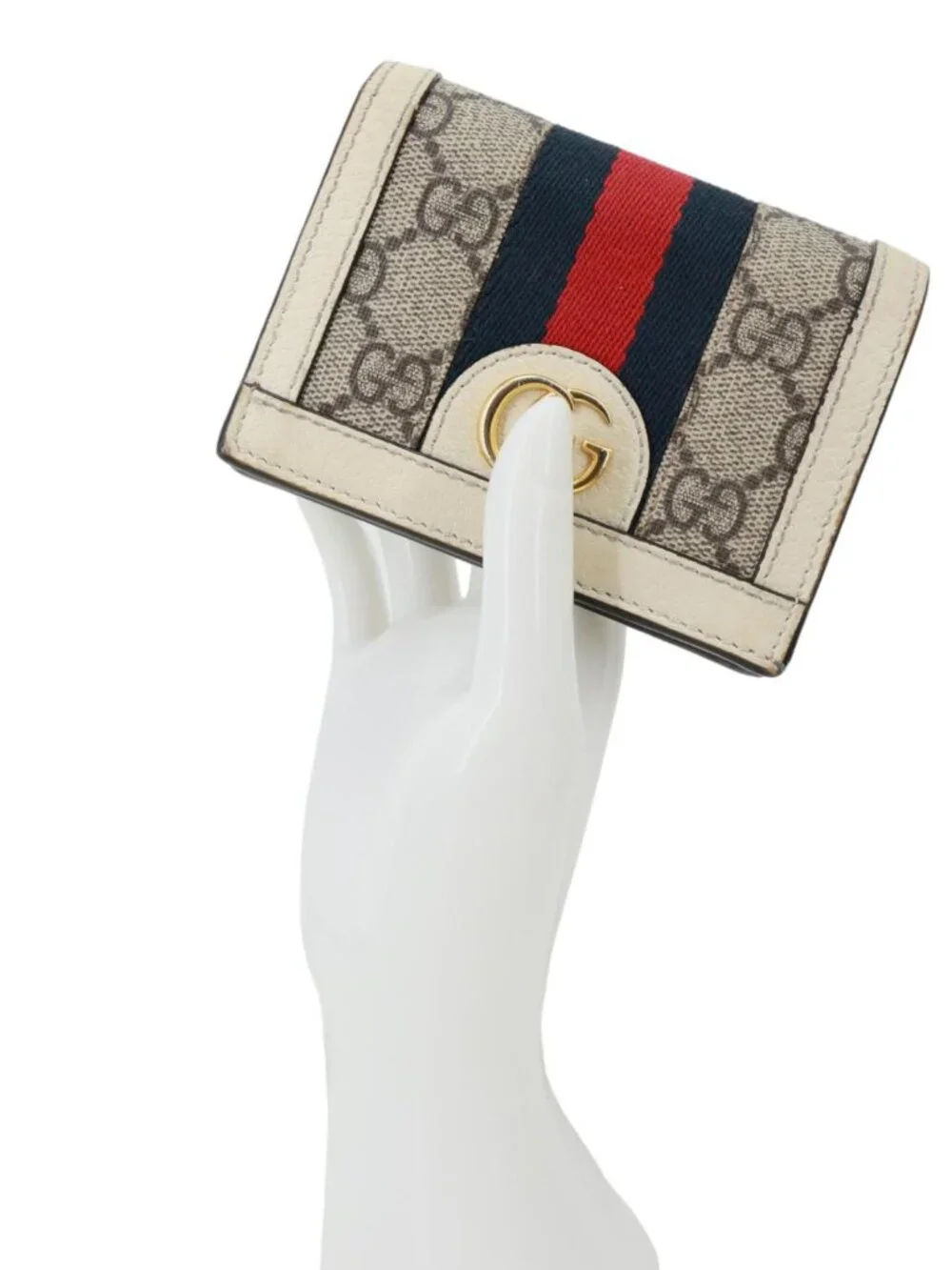 Gucci  Ophidia GG Supreme Canvas Card Case Wallet Beige 523155 - Picture 2 of 15